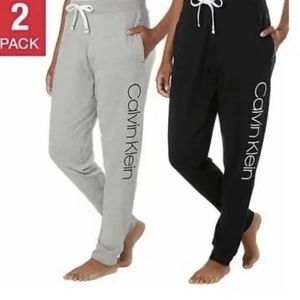Calvin Klein 2 Pack French Terry Logo Joggers/Pants  Black & Gray